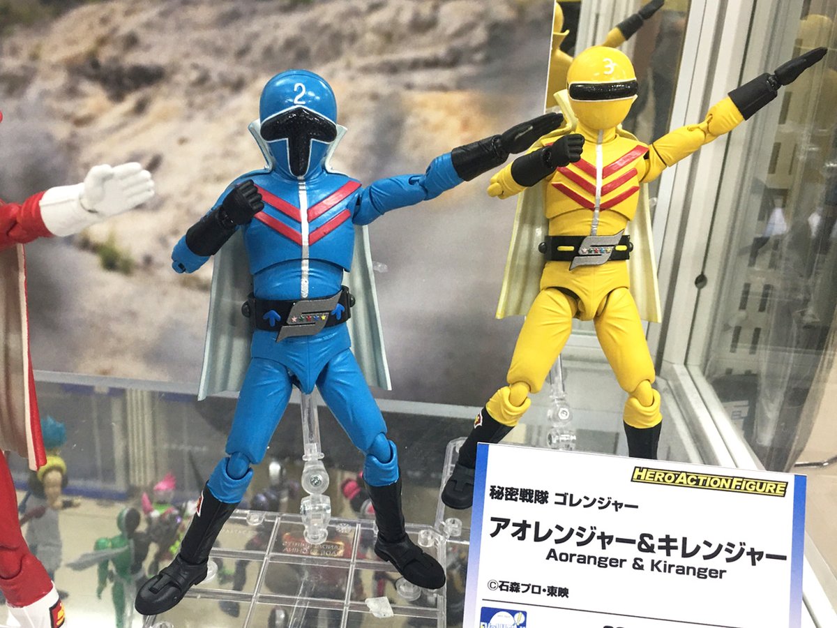 HERO ACTION FIGURE ゴレンジャー アカ アオ＆キ モモ＆ミド 秘密戦隊