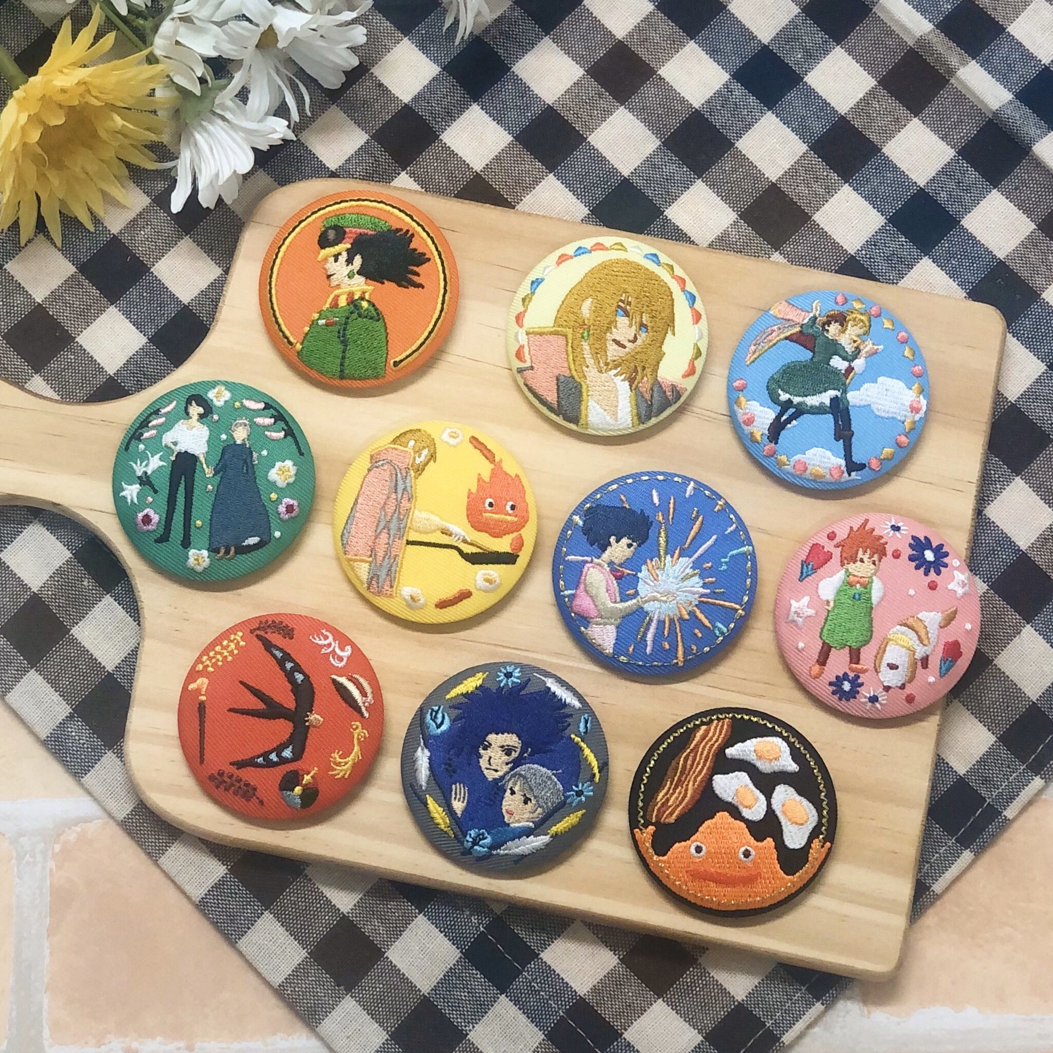 ジブリ 刺繍缶バッジ 刺繍ブローチ セット スタジオジブリ作品グッズ