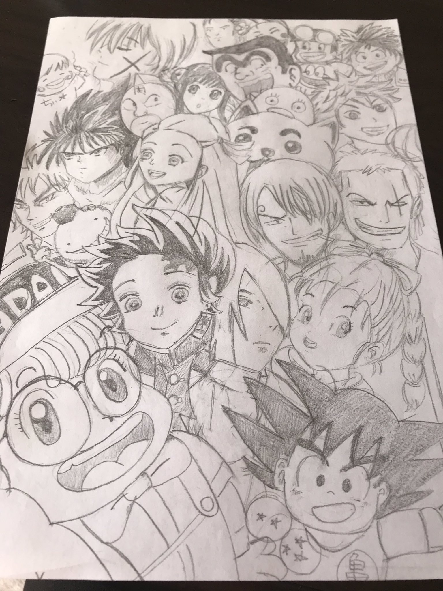 わたくしの中学生時代に描いた落書き「少年時代」 わたくしの中学生