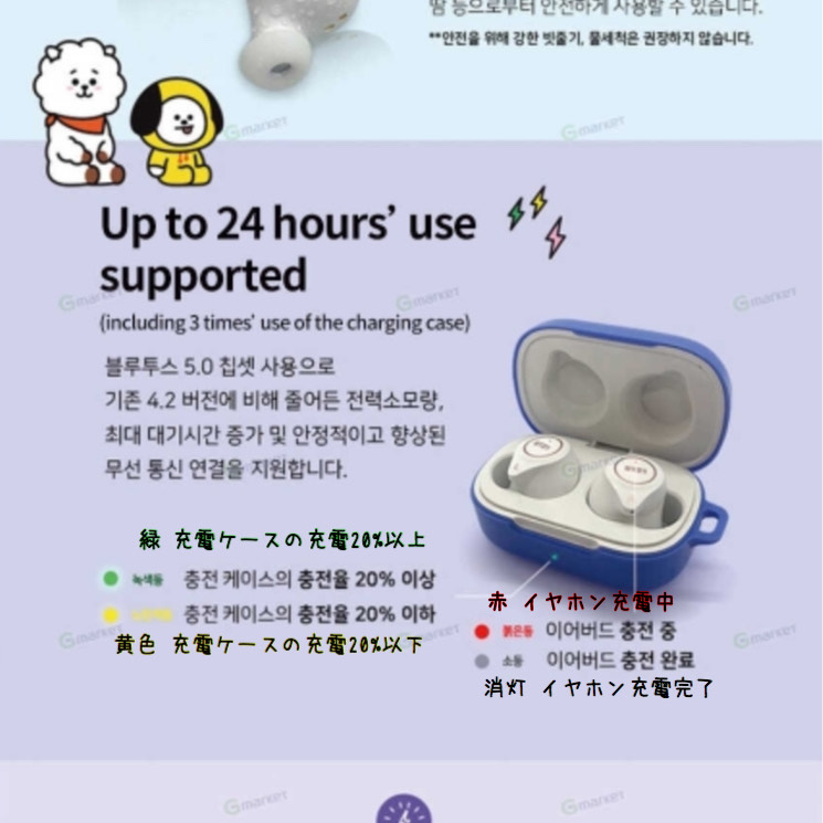 BT21のワイヤレスイヤホン、説明書読んでもわかりにくい方は良かったら