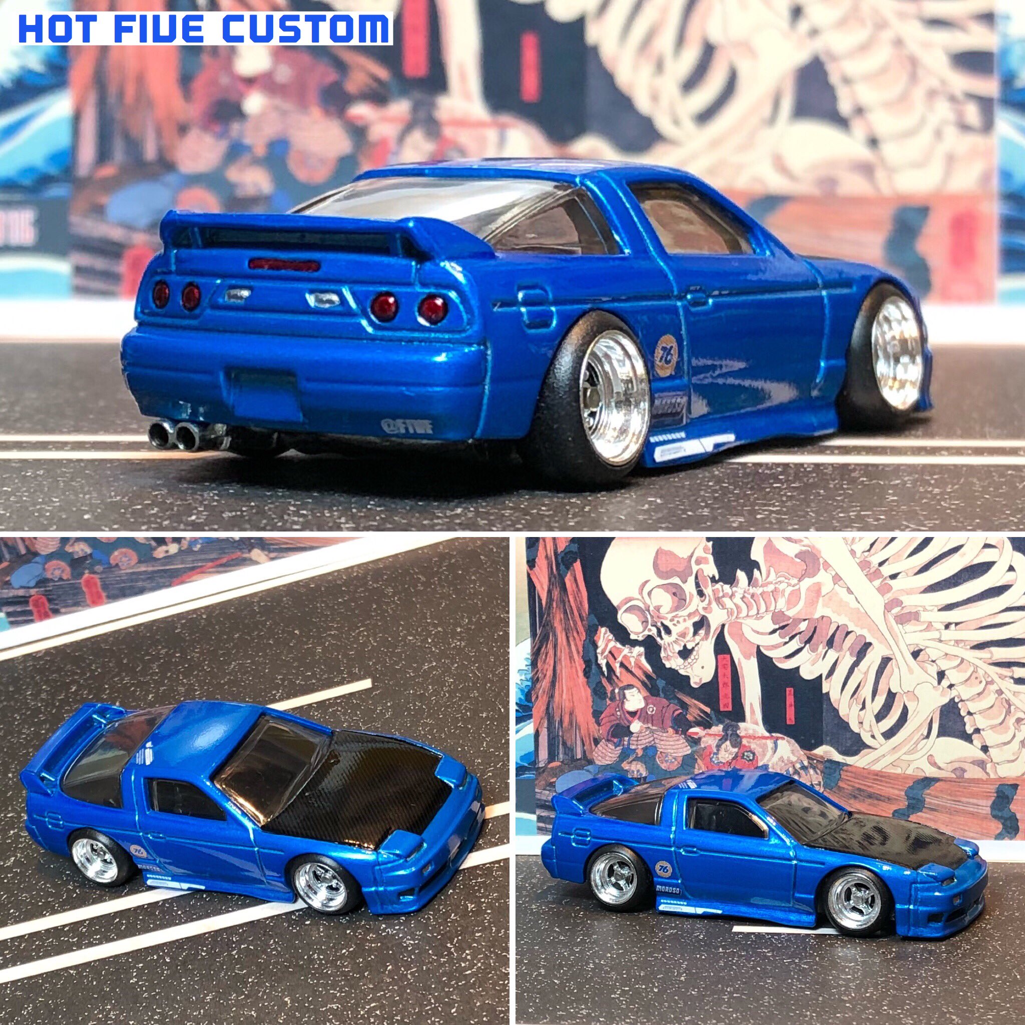 ホットウィールカスタム 日産 180sx シルビア 白✩段リム☆トミカ改造