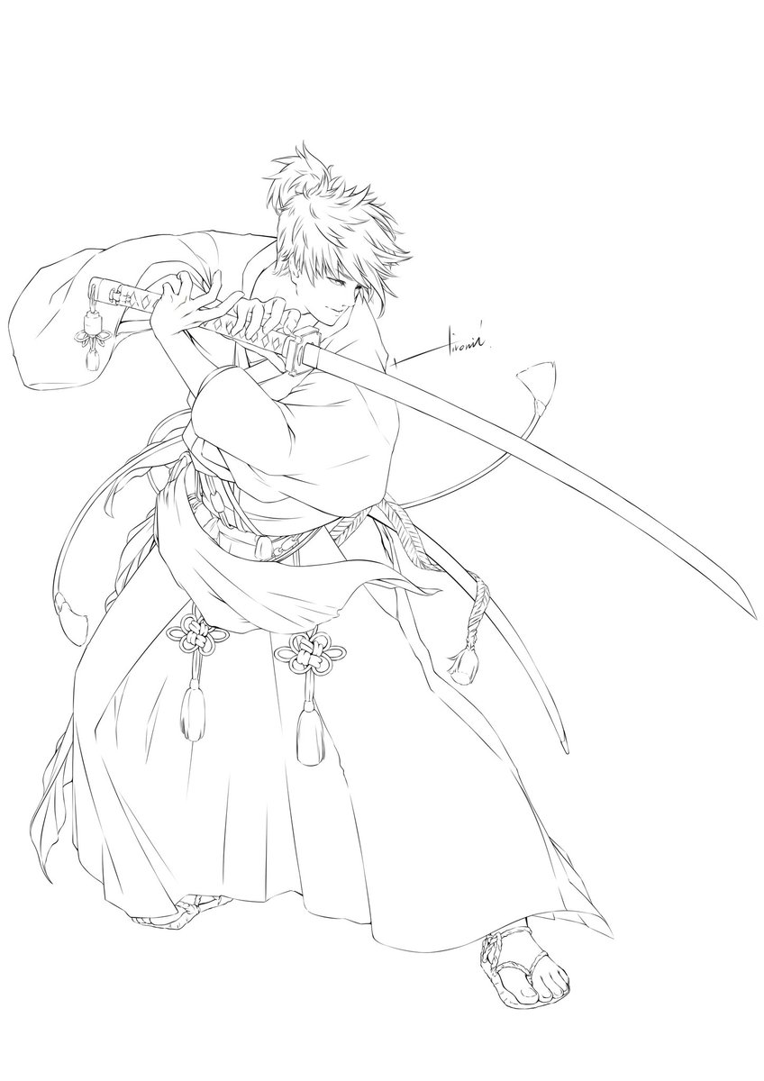 専用 手描きイラスト オリジナル 和装男子 ドローイング｜専用 手描き