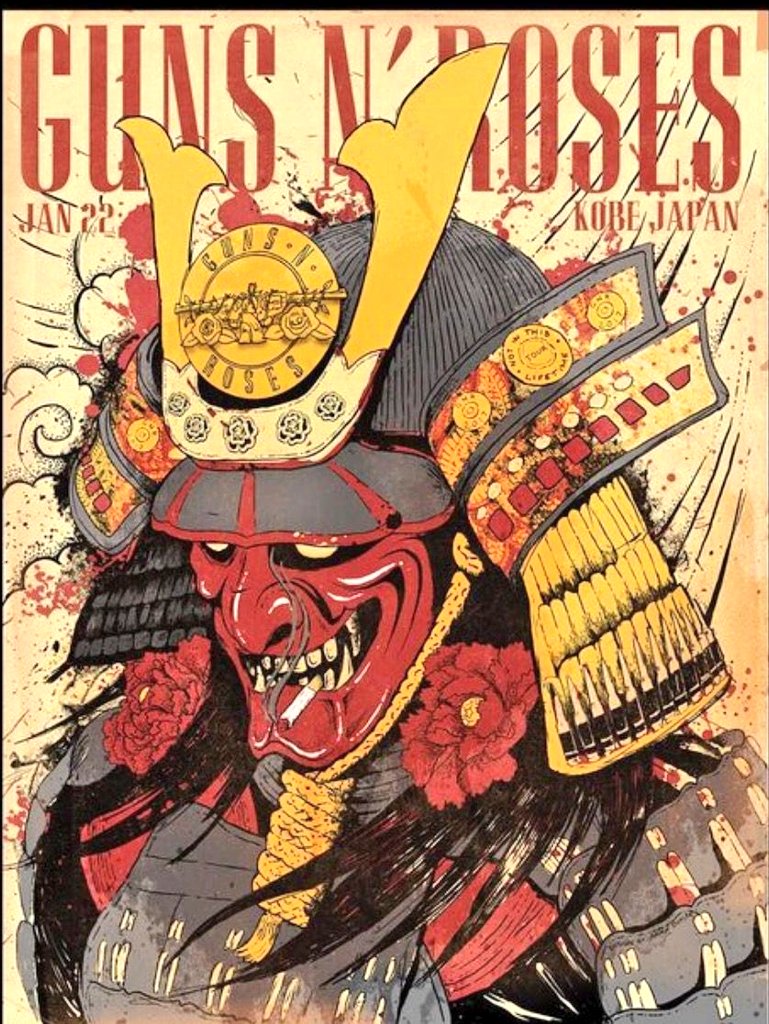 レア Guns N' Roses リトグラフ ガンズアンドローゼズ ポスター1日