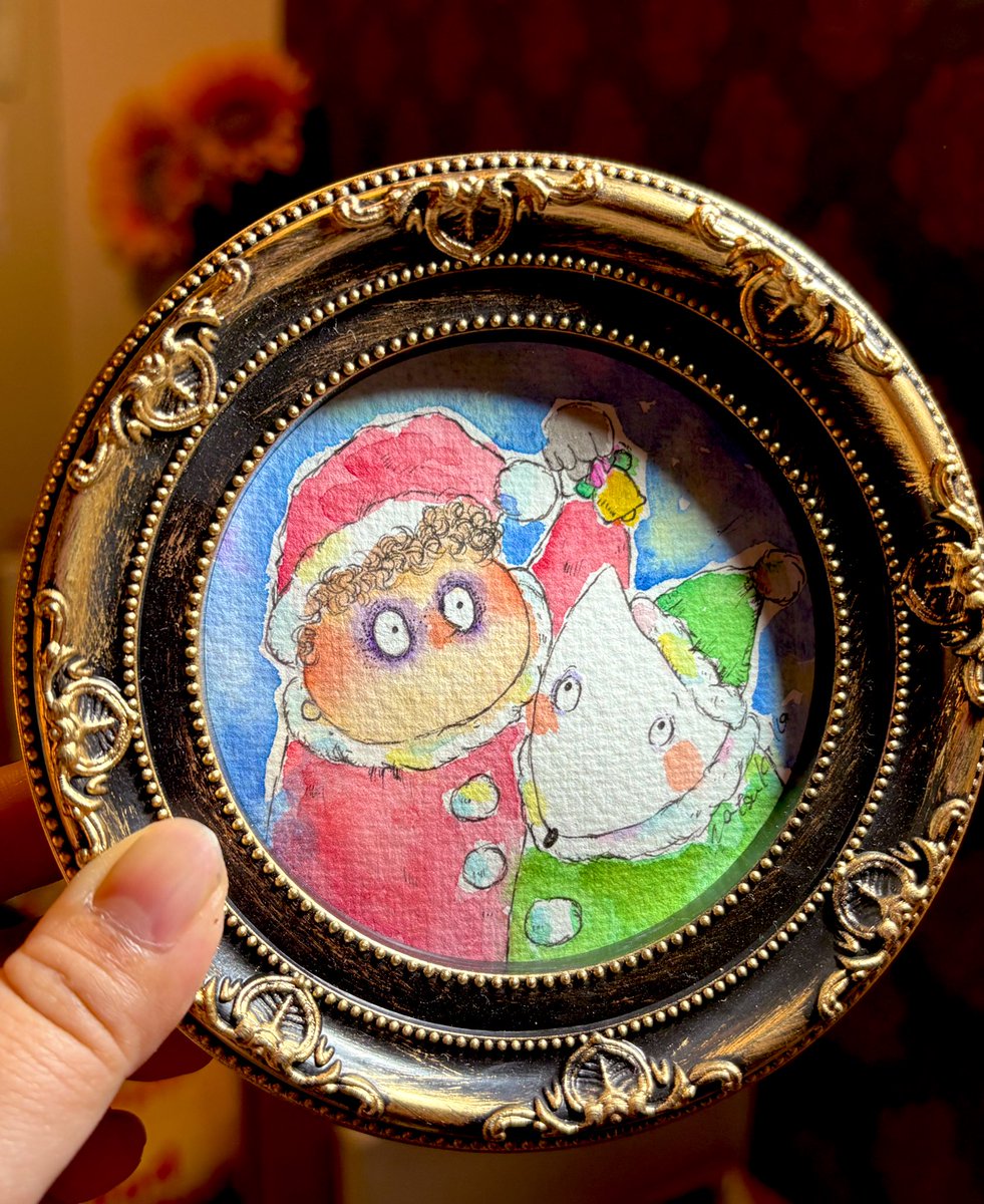 ち*こ様 手作り額付きシルクスクリーン応用絵画 title「旅するニャンコ