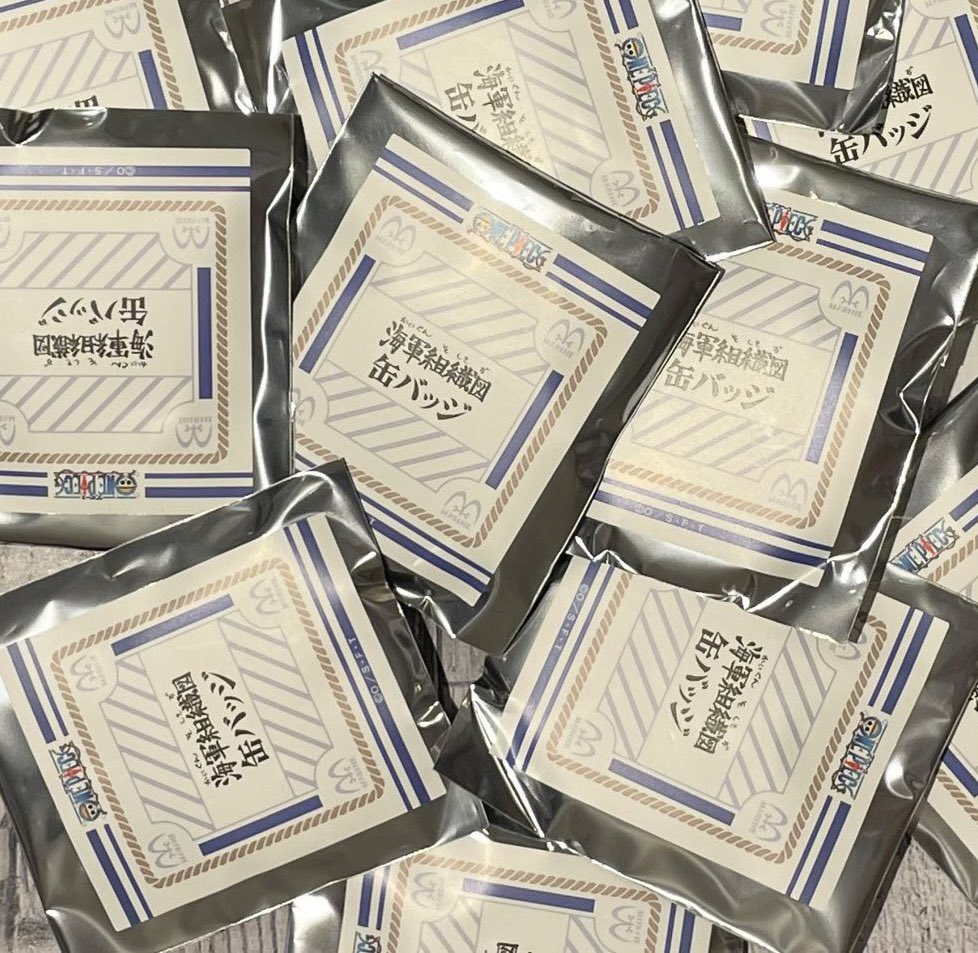 ワンピース 麦わらストア 海軍組織図缶バッジ フルコンプリートセット