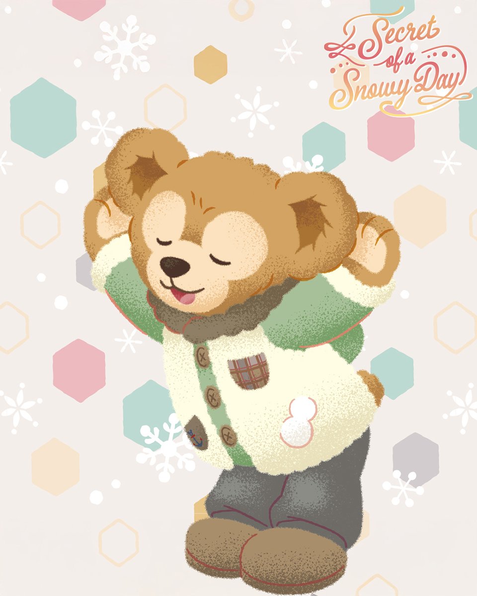 ダッフィーは目を閉じて耳をすまし中… “雪の日のひみつ”に気づいたの