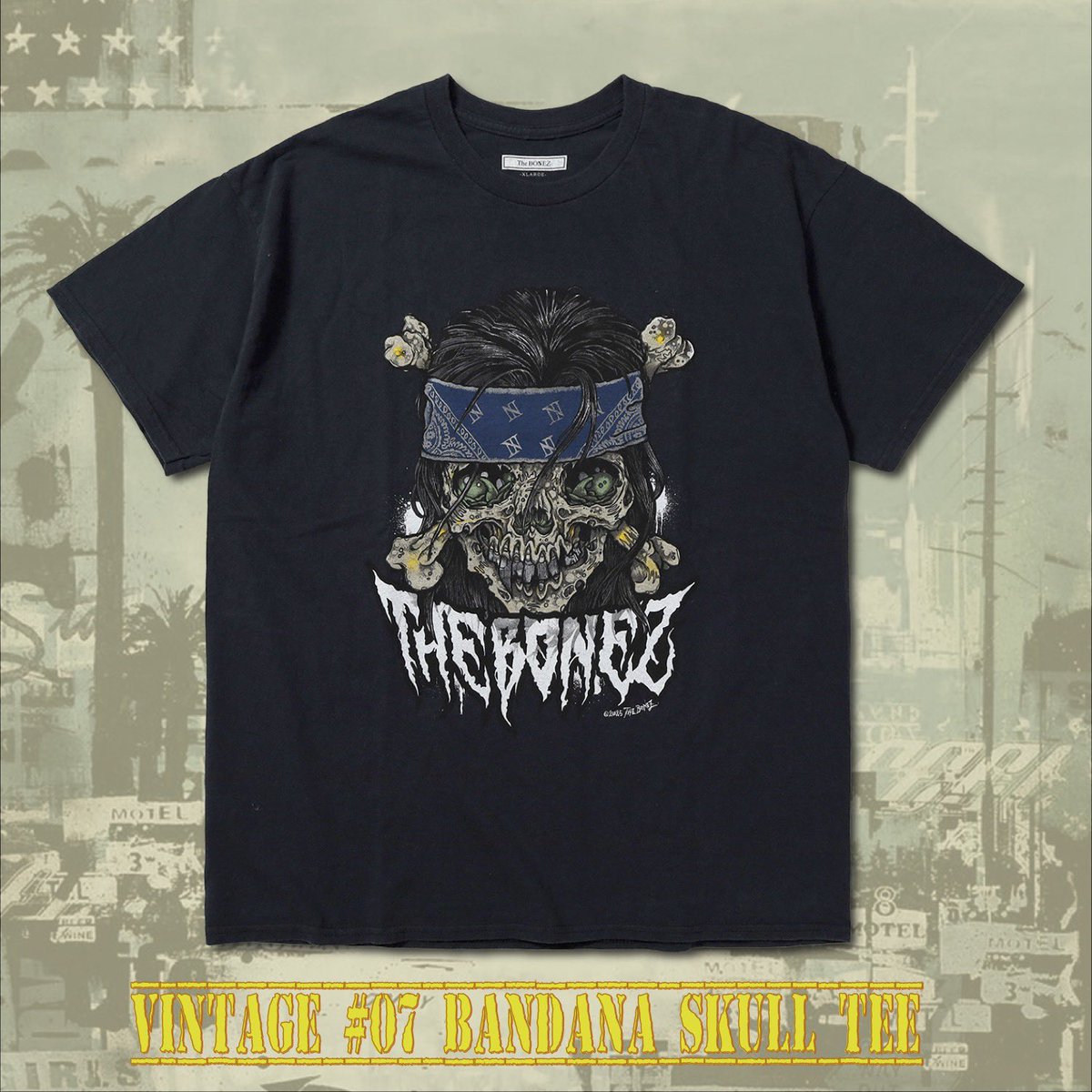 ミュージシャン The BONEZ Vintage #6 Skull Angel Tee XXL