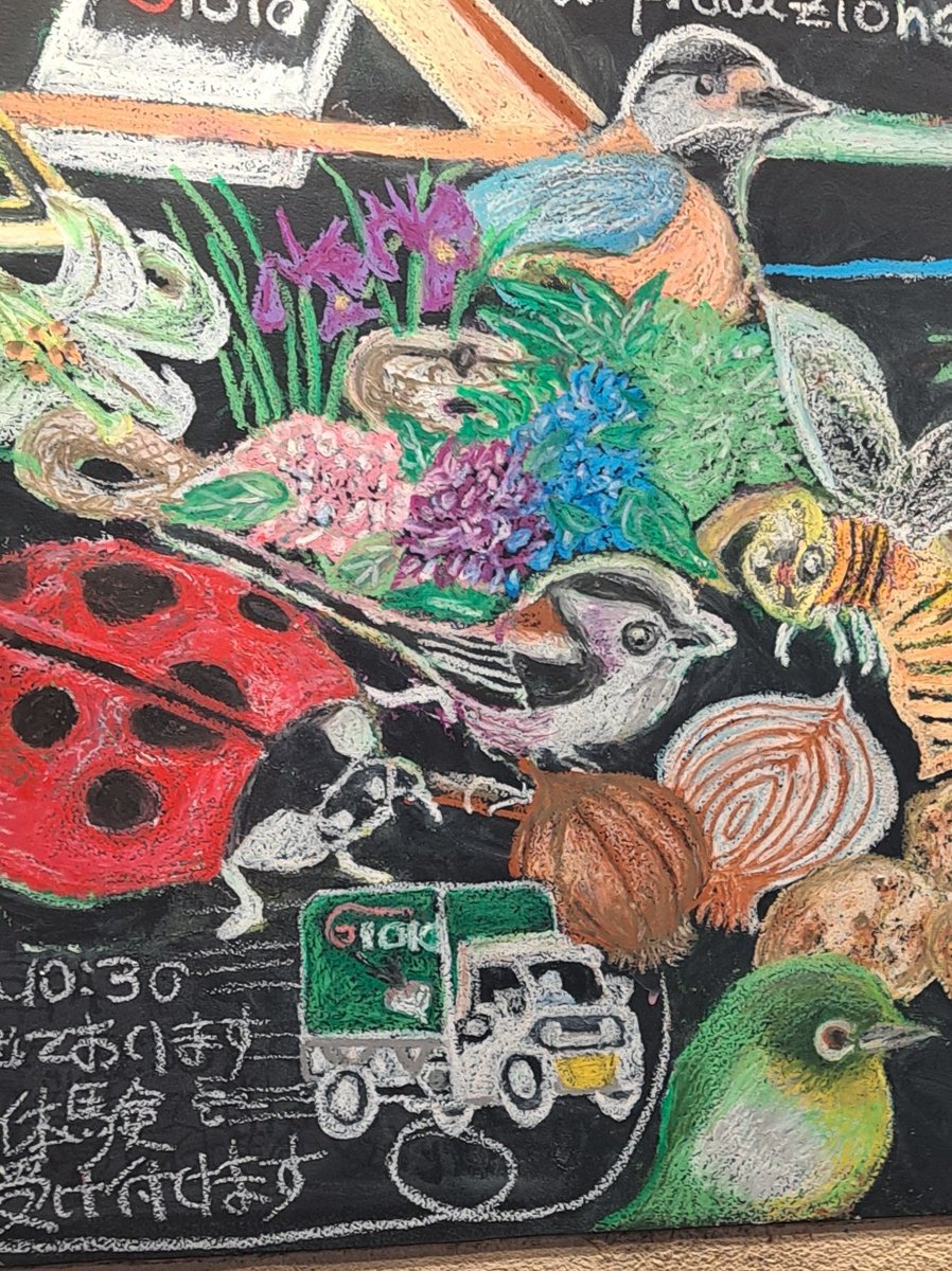 油絵 はち 小鳥さんのかくれんぼ その1 かくれる鳥 油絵 はち様専用 油絵