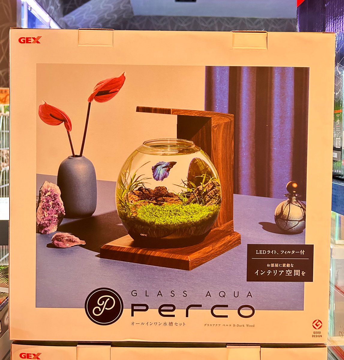 GEX グラスアクア PERCO C-Charcoal Black オールインワン水槽ペルコ