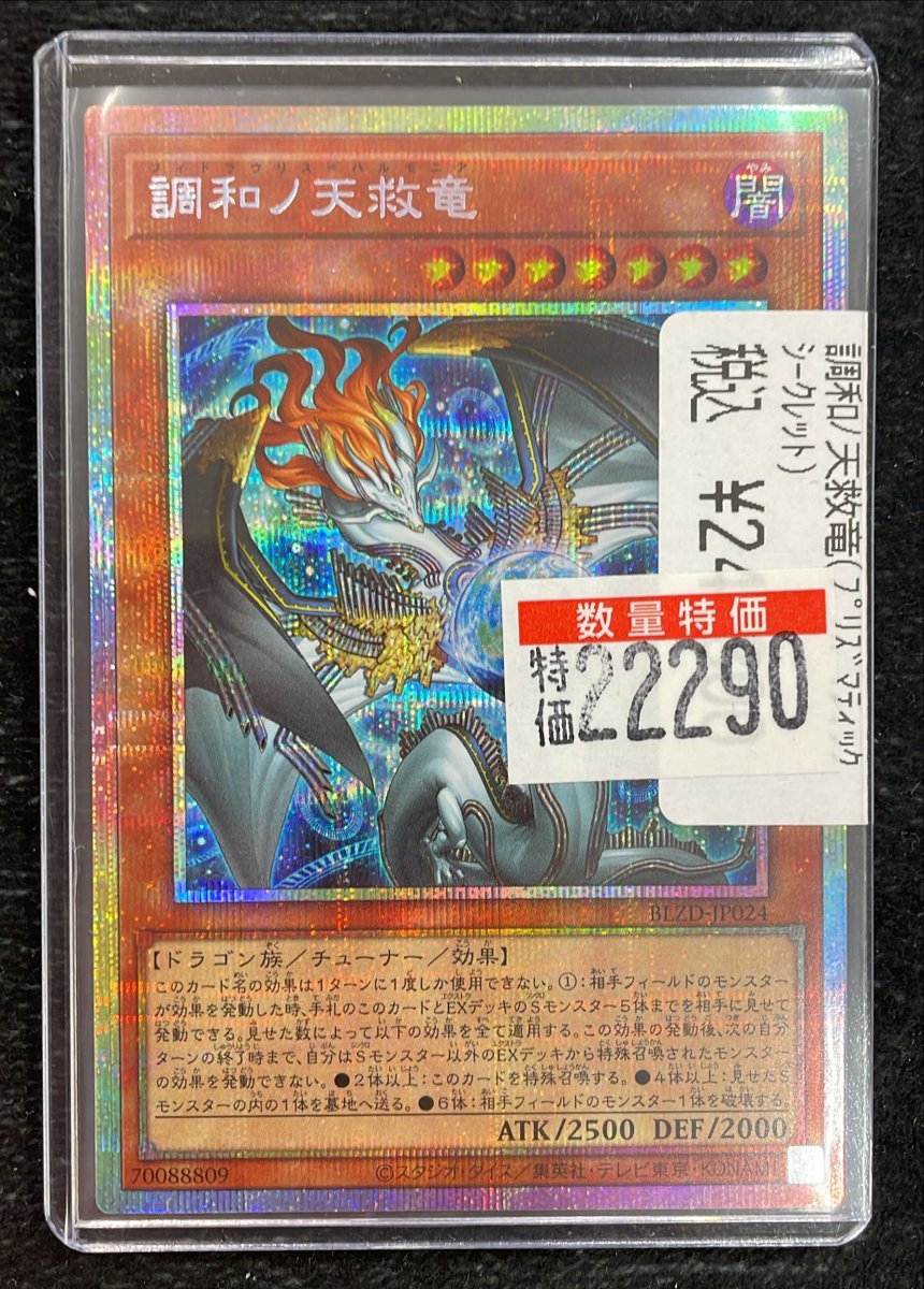 遊戯王 調和ノ天救竜 シク1枚 調和ノ天救竜【レリーフ】{BLZD-JP024