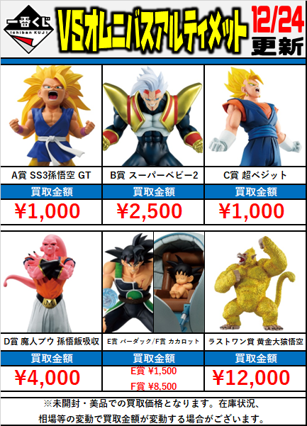 ドラゴンボール 新作 #一番くじ #買取 情報‼ □VSオムニバス