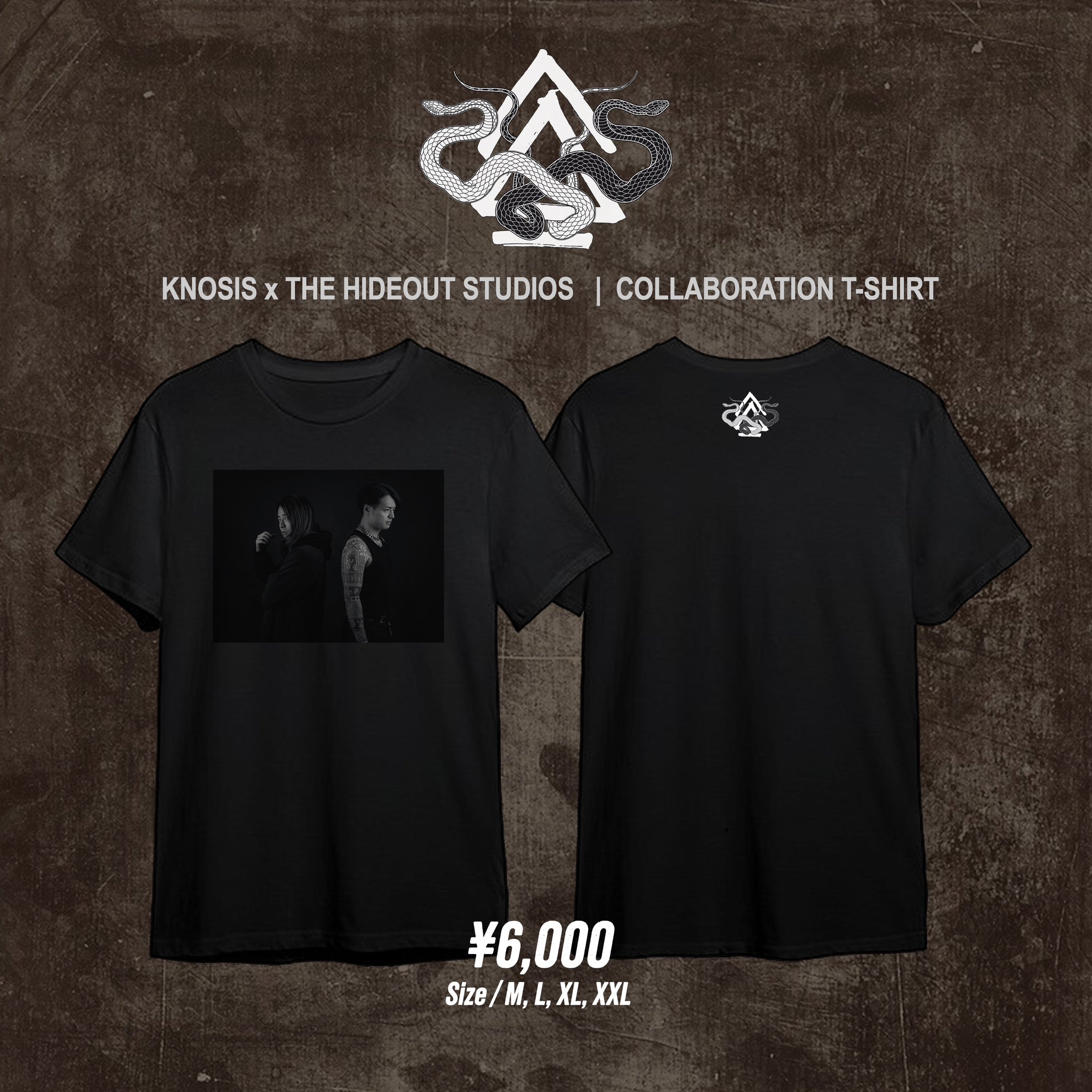 KNOSIS HIDEOUT STUDIOS コラボ Tシャツ XLサイズ 黒 Knosis The