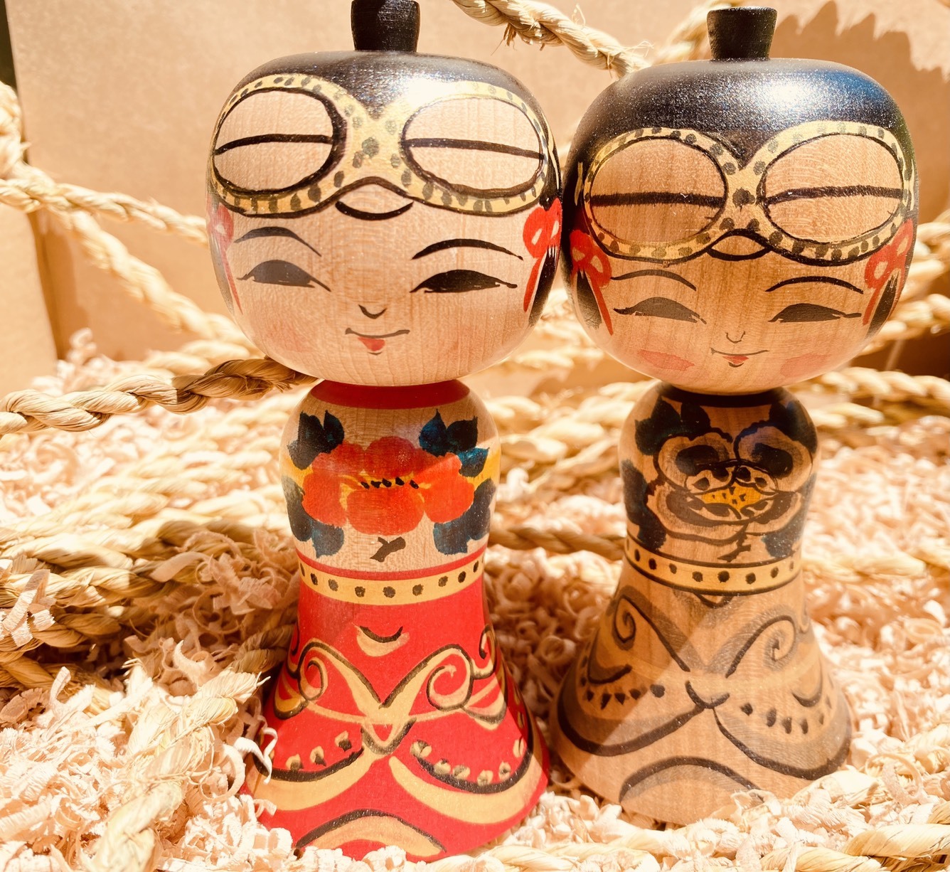 こけし18体 津軽系伝統こけし 2体セット 伝統こけし 津軽系 奥瀬陽子