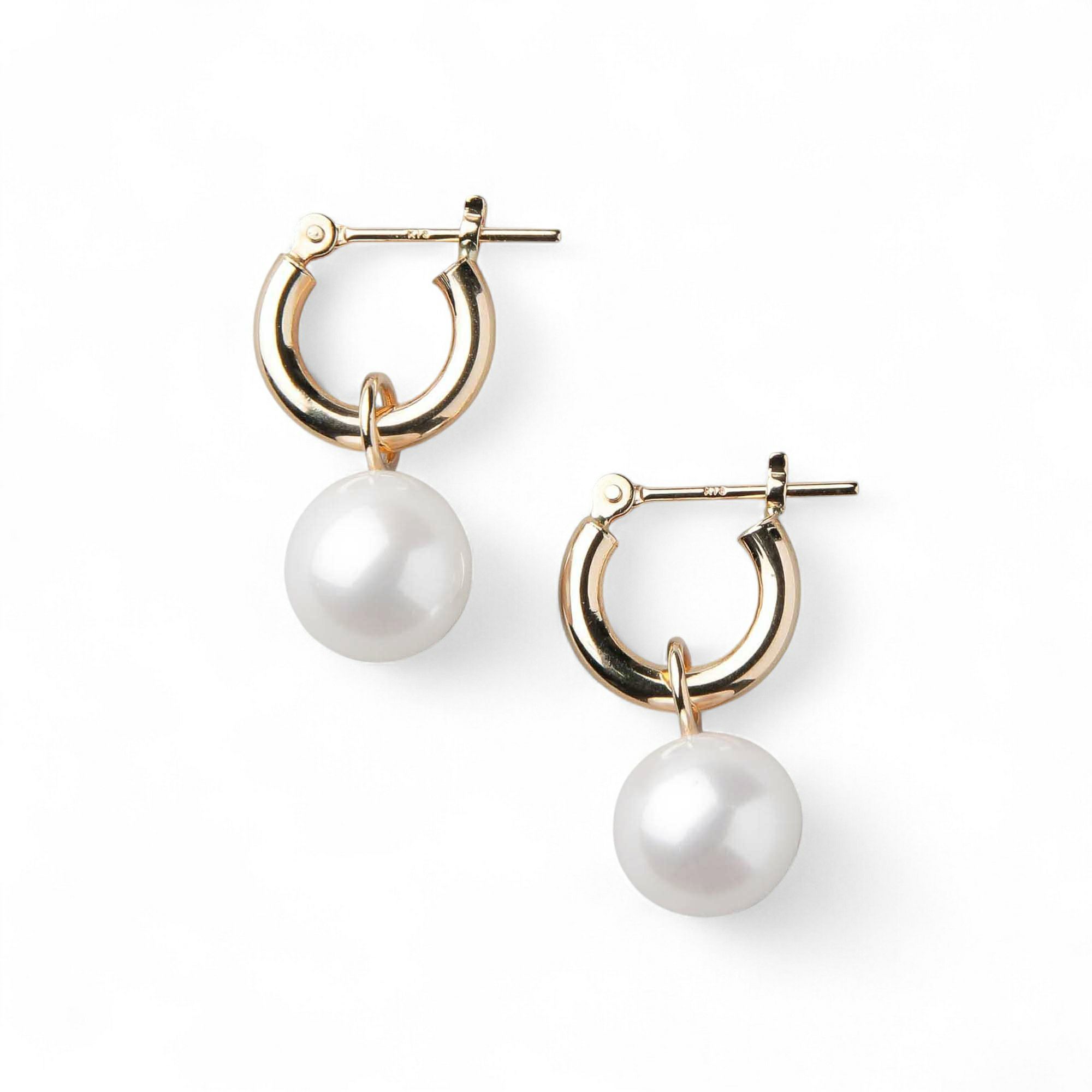 WEB限定】Bubble 淡水真珠 フープピアス 8mmUP K18YG | 淡水真珠ピアス