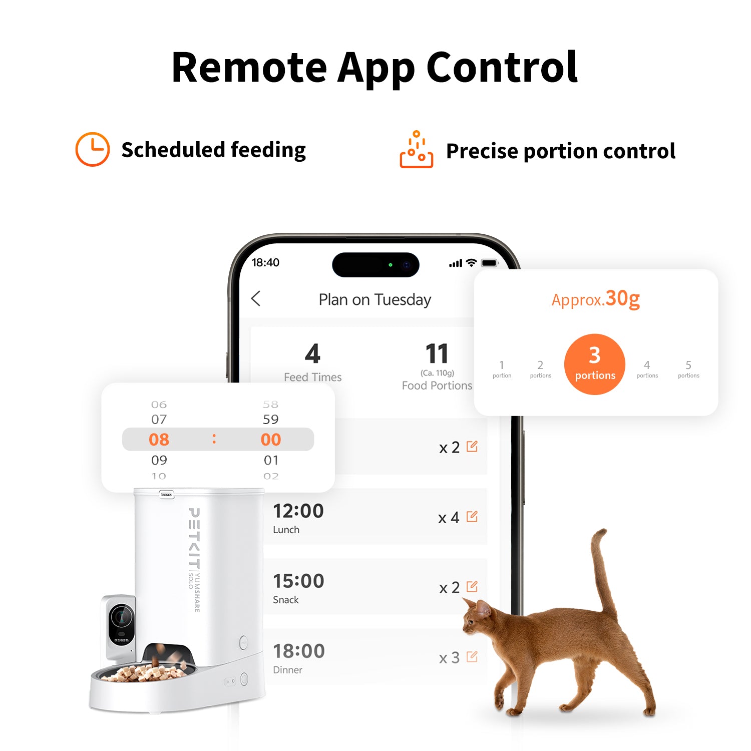 YumShare Solo Automatic Cat Feeder with AI Camera