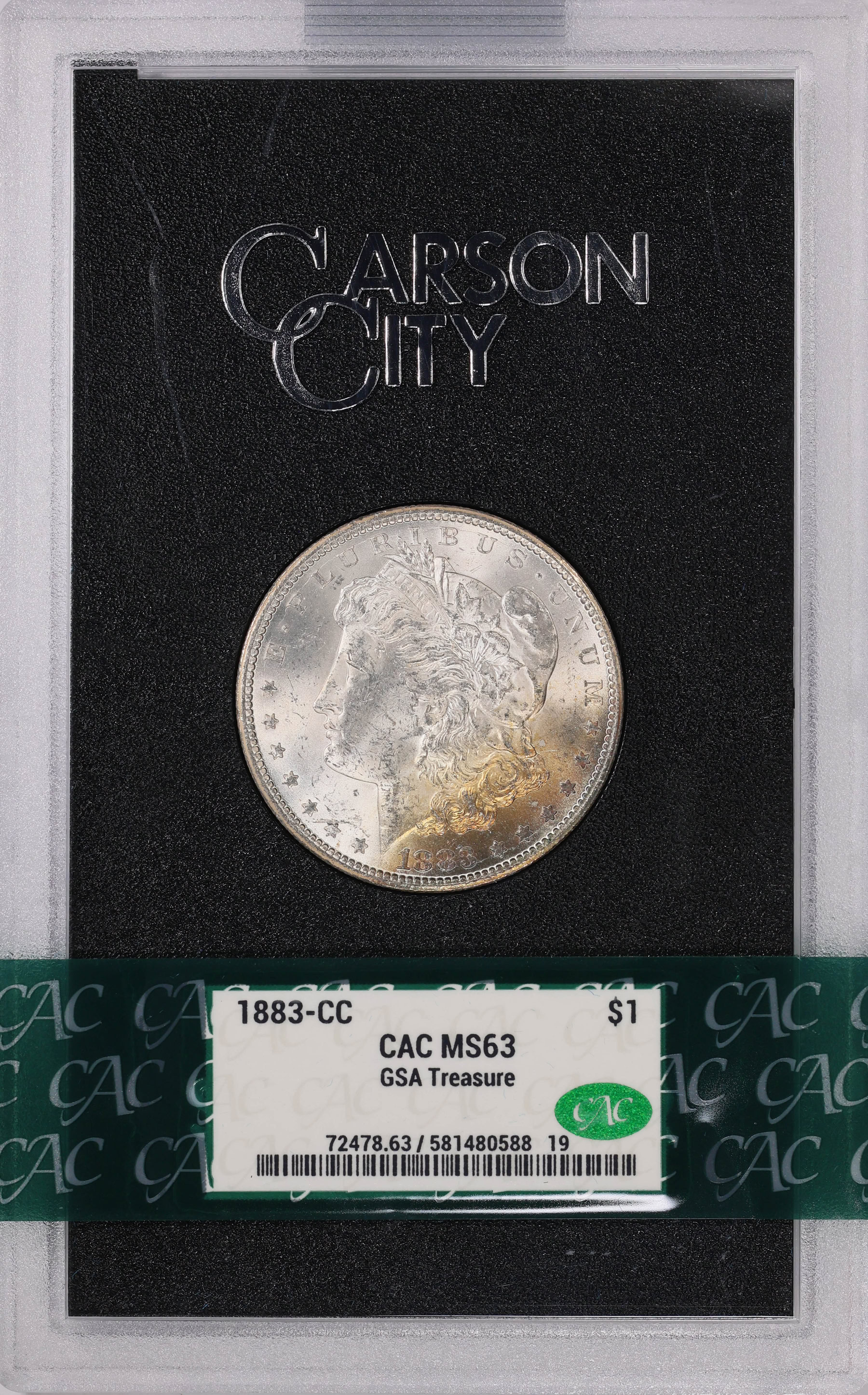 1883-CC Morgan Silver Dollar GSA Treasure CACG MS-63 (GSA Holder