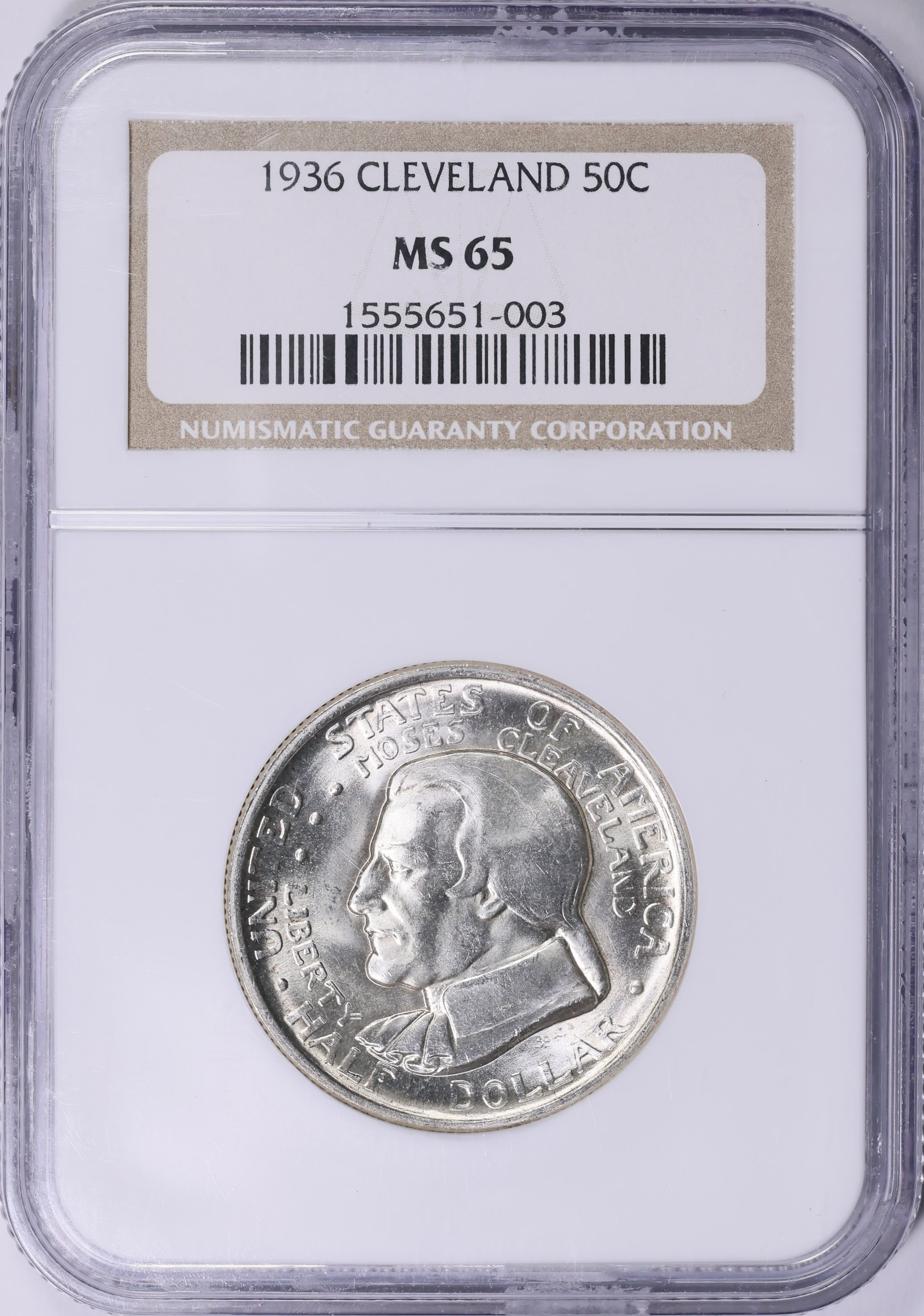 1936 Cleveland Centennial/Great Lakes Exposition Half Dollar NGC