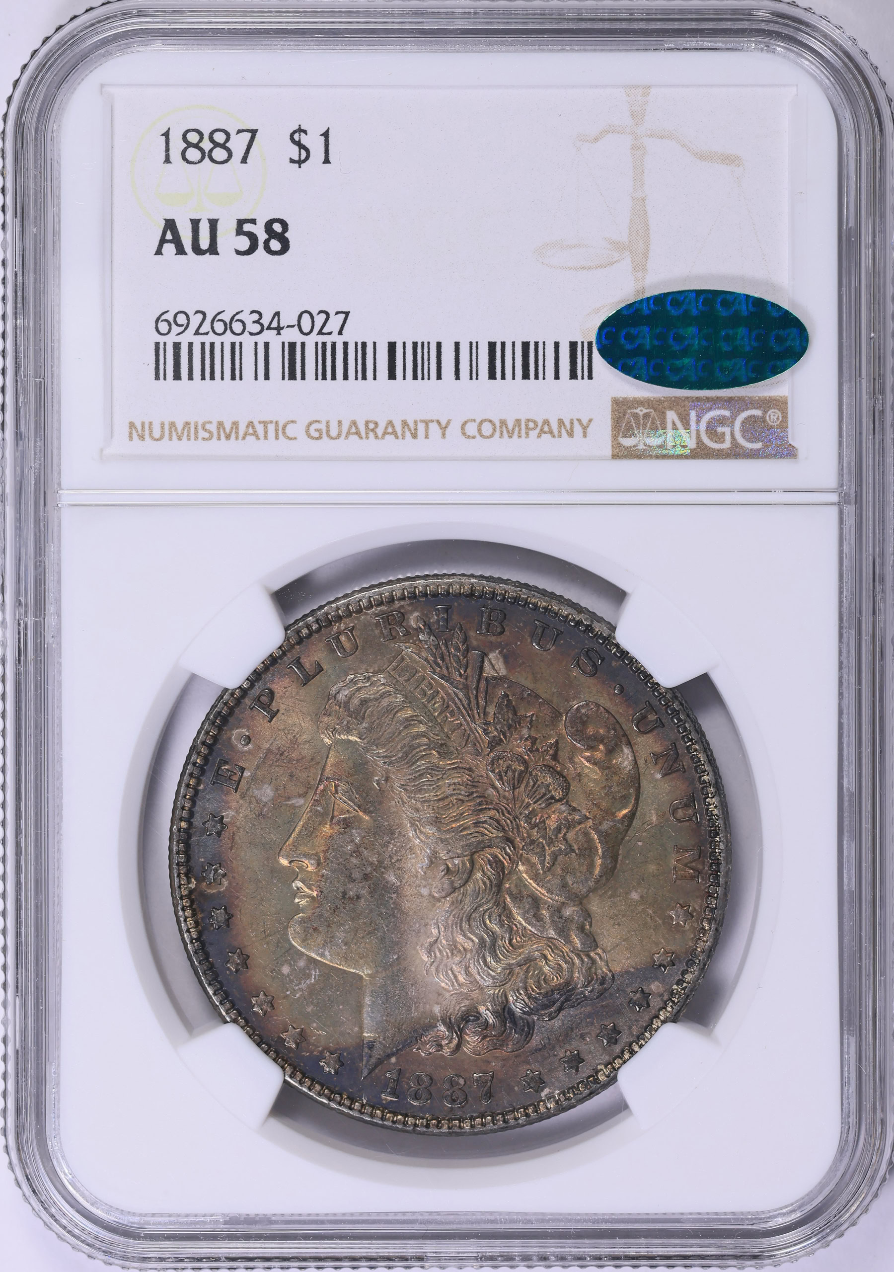 M20年（1887）1円銀貨NGC鑑定 AU DETAILS（CLEANED） 1887 JAPAN