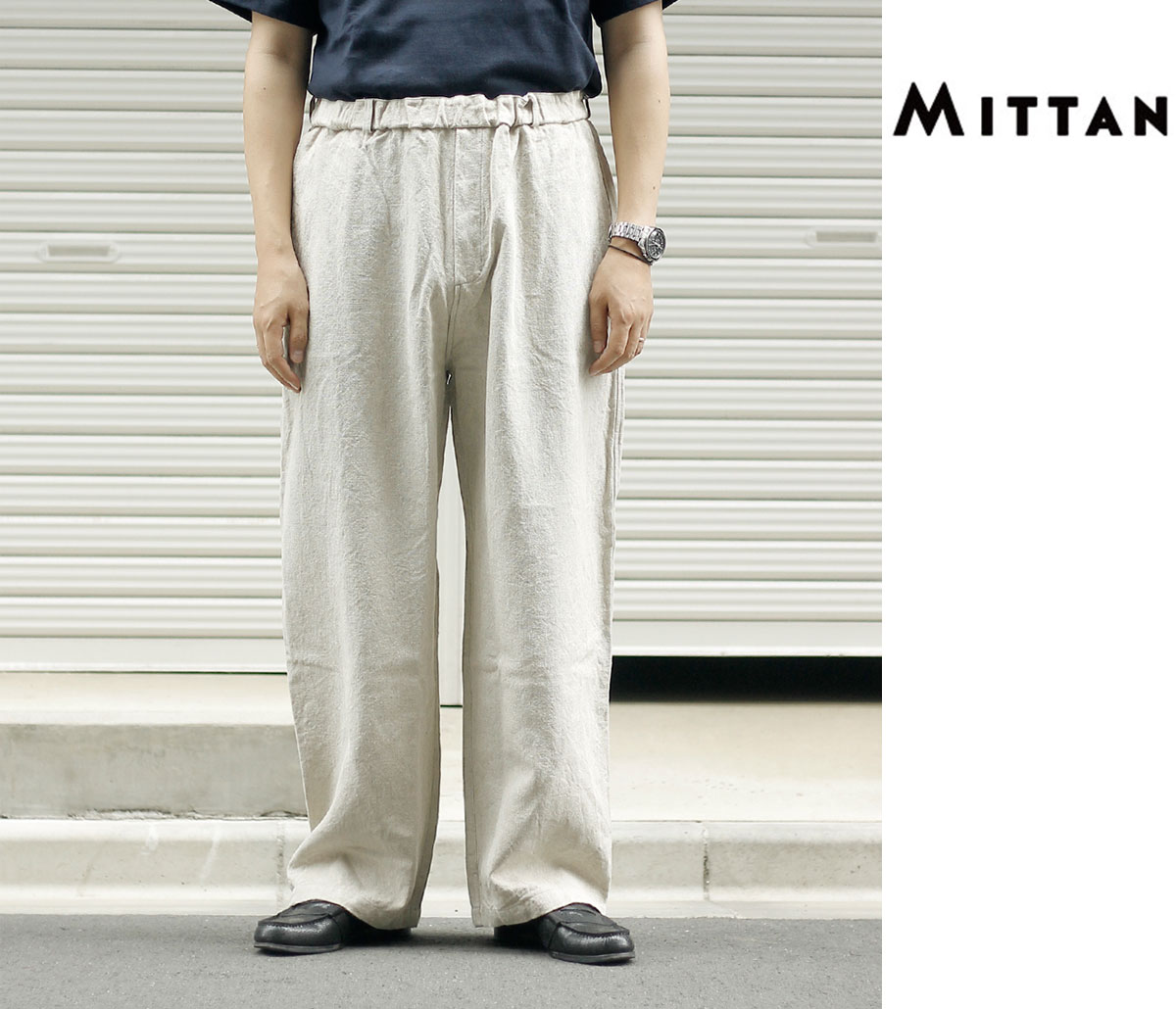 30% ポイント還元!! ミッタン MITTAN 亜麻苧麻ワイド パンツ FLAX