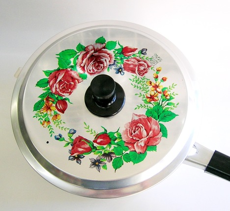 昭和レトロ ホクセイアルミ 薔薇 花園シリーズアルミ片手鍋20センチ