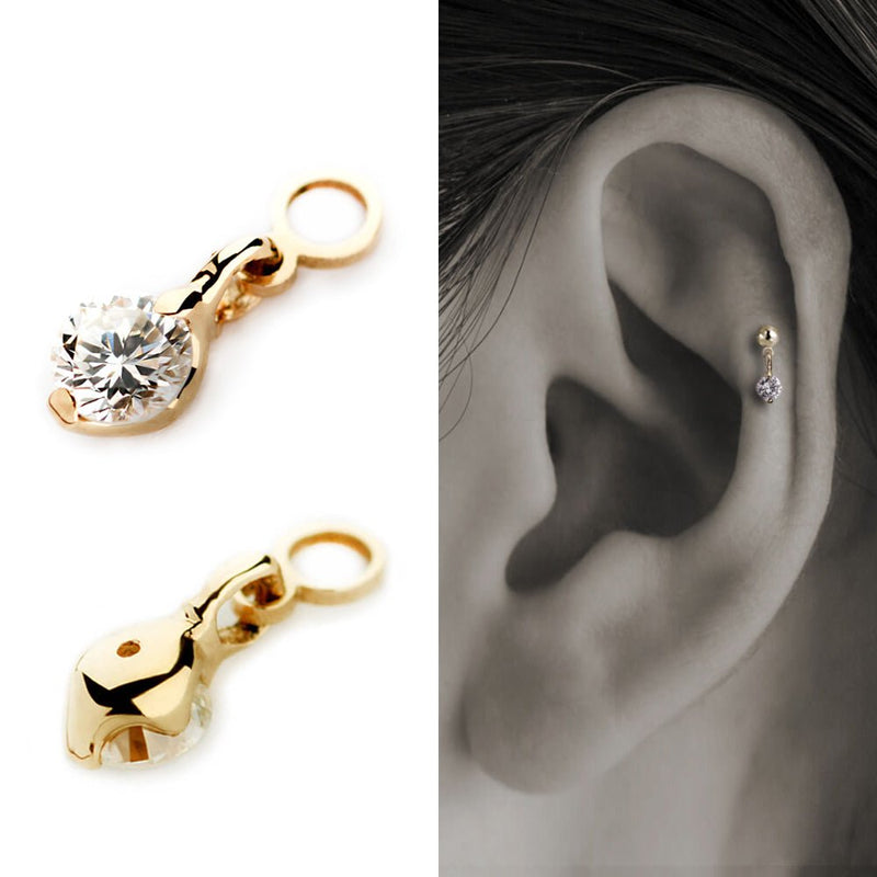 チャームのみ可 人気 スライスダイヤモンド*18k枠留め ピアス チャーム