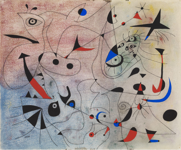 注文 ミロ 肉筆手描きの油絵模写画 明けの明星 ミロ 肉筆手描きの油絵