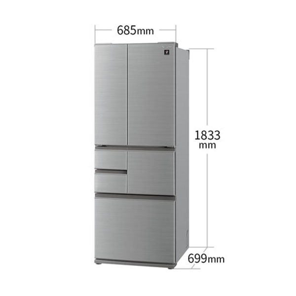 SHARP SJ-X508K-S アッシュシルバー [冷蔵庫 (502L・フレンチドア