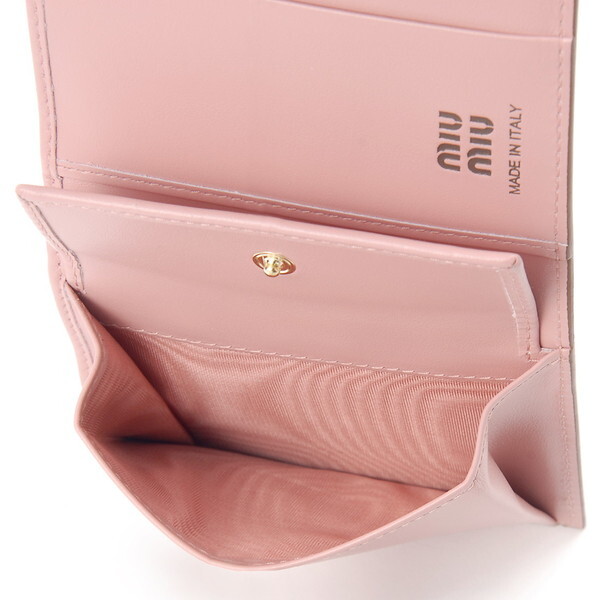 MIU MIU ミュウミュウ 三つ折り財布 ピンク 5MH040 2CV6 F04AN BI FOLD