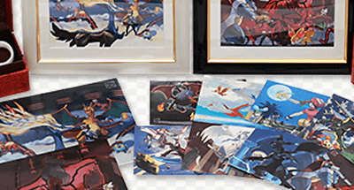 杉森建氏の描きおこしによるカルムとゼルネアス、セレナとイベルタル