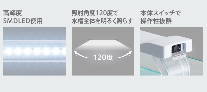 GEX60センチ水槽LEDライト 白色1色 3個セット GEX60センチ水槽LED