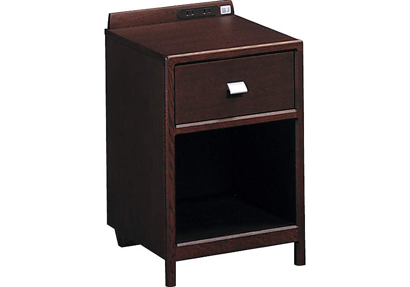 2の1カリモク家具 ナイトテーブル AU8450MK オーク材 コンセント 2