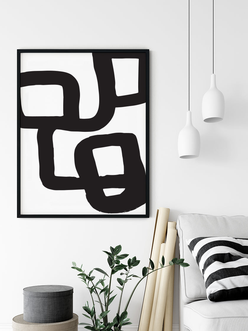 幾何学的・抽象的アートフレームセット&classy ポスター北欧 幾何学的