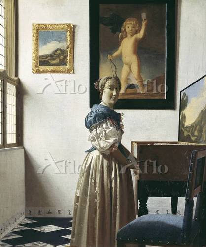 フェルメール 「ヴァージナルの前に立つ女」 [7856341]のアート作品