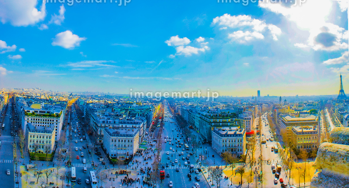 値下げフランス街の風景 エトワール凱旋門人気の高級油彩画 横90×縦67