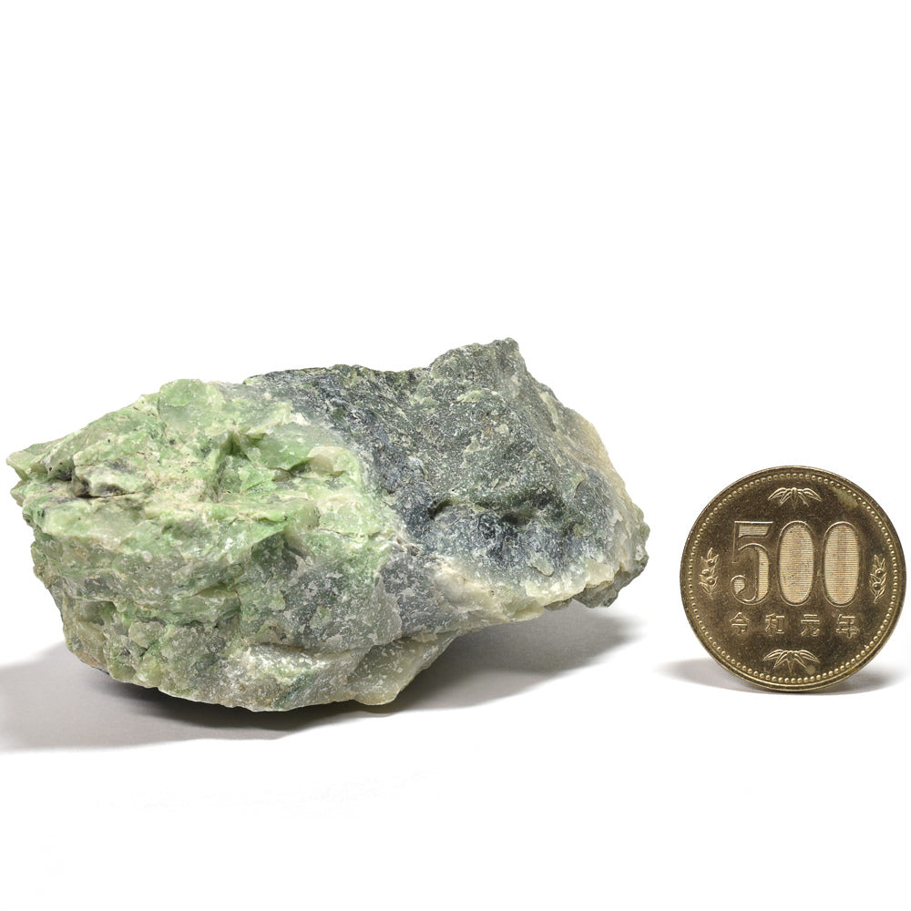 天然石 翡翠原石？ 群馬県下仁田産 約520g ※希少品 比重約3.4