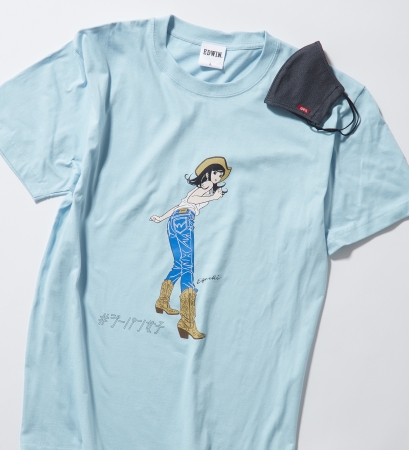 エドウイン、江口寿史さん描き下ろしのCOOLデニムマスク付きチャリティ