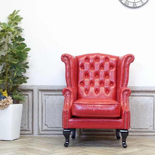 クラシック英国風 offer9 牛革 チェスターフィールドソファ