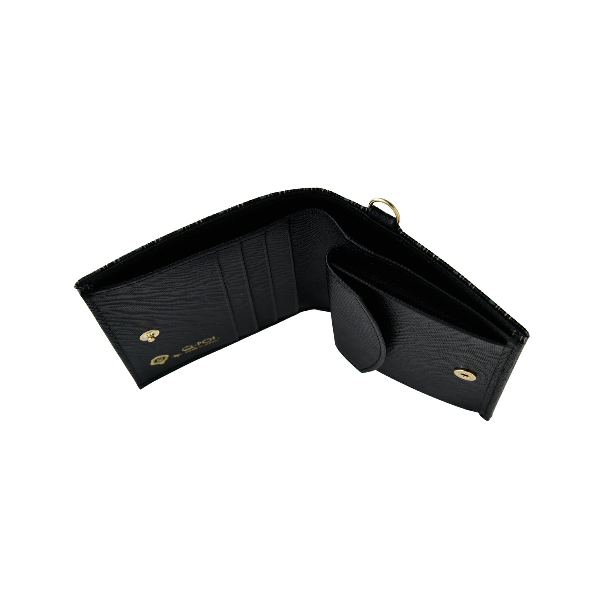 ブラックチョコレート フラップショートウォレット（財布） | Q-pot