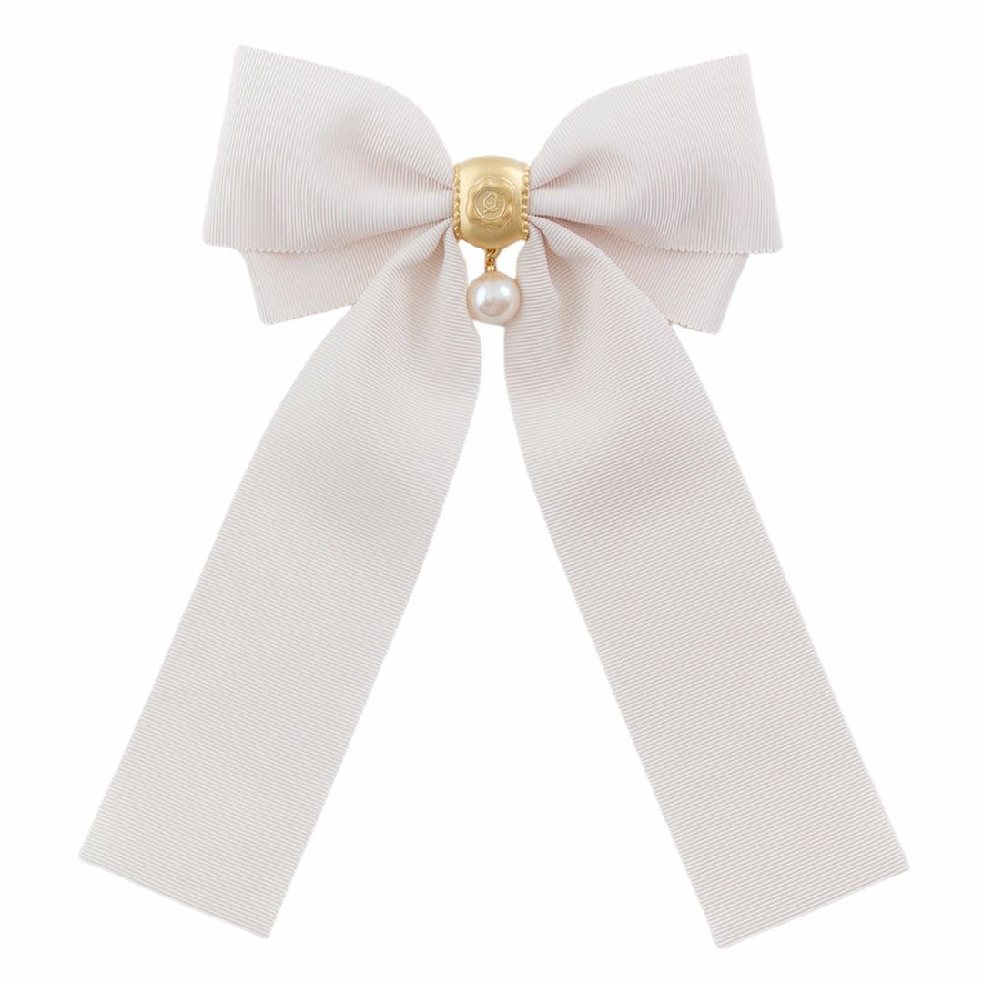グログランリボン パール ブローチ（オフホワイト） | Q-pot. ONLINE SHOP