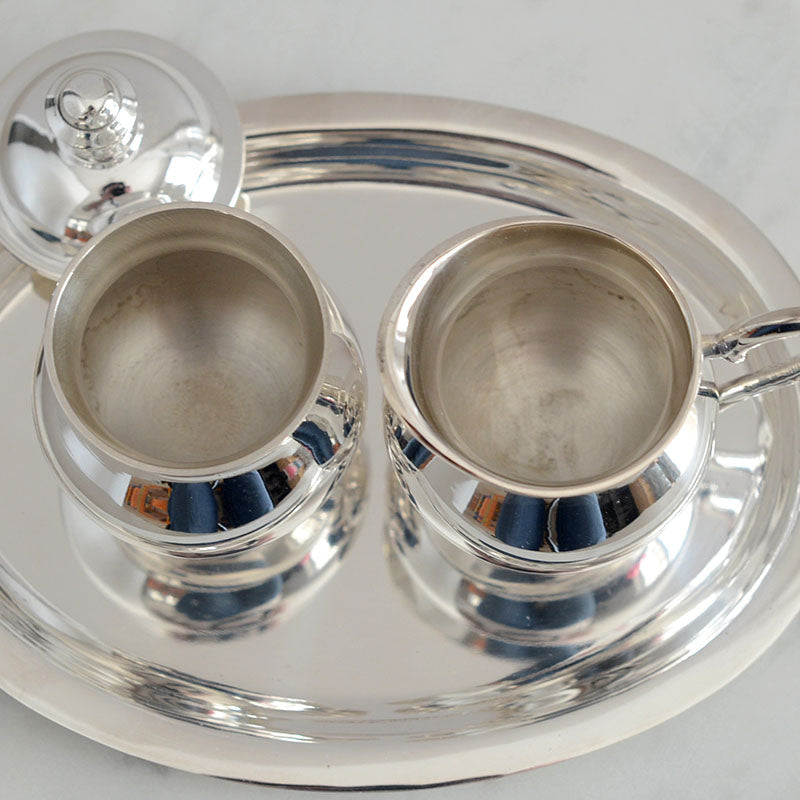 Queen Ann クイーンアン シルバートレー付ミルク＆シュガーポット QA