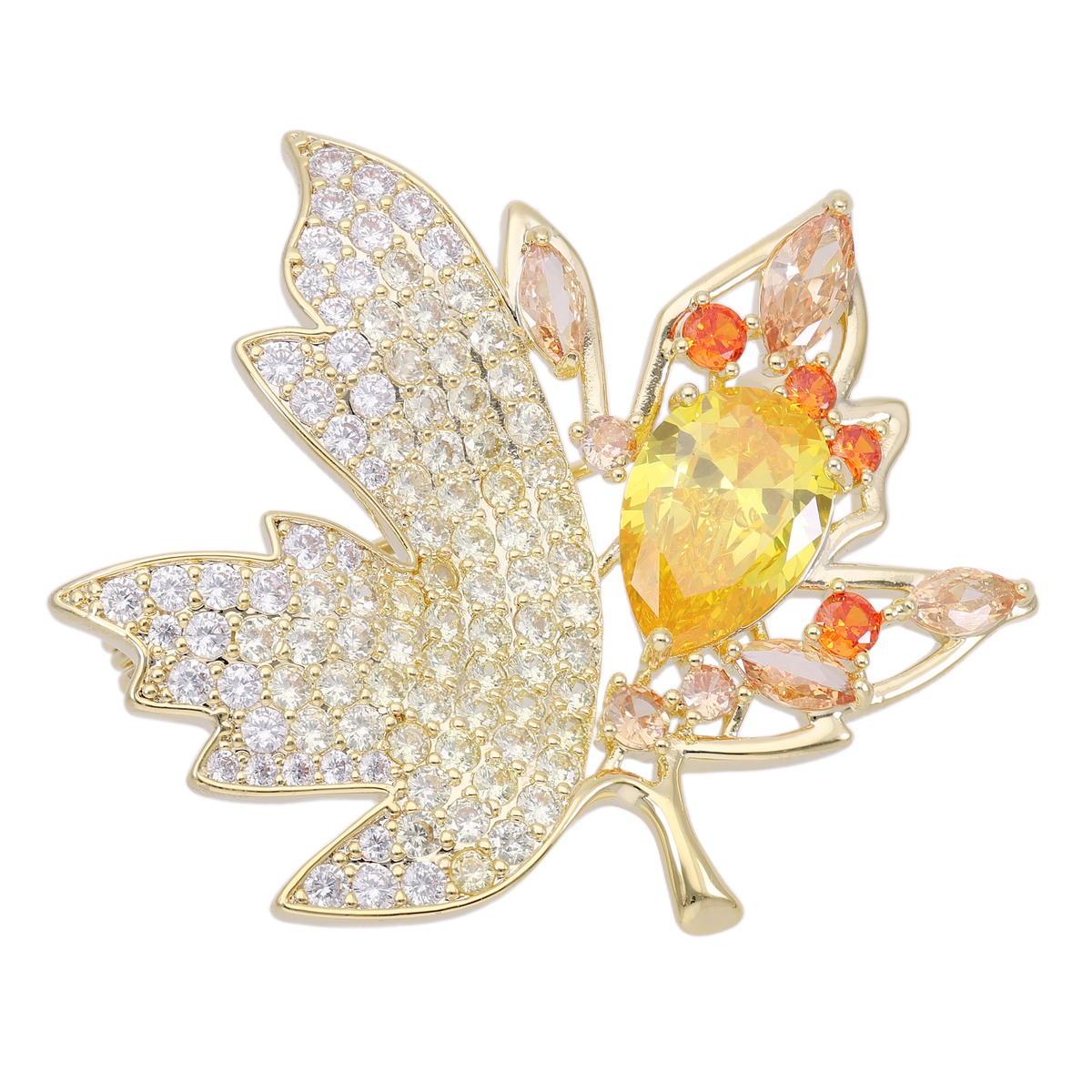 水晶のカエデのブローチs0917 スコットランドのブローチ キルトの留め