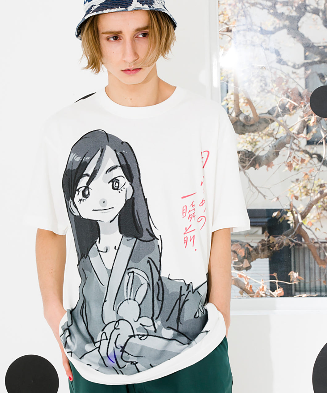 JUN INAGAWA X 目覚めの一瞬前 コラボレーション 桜ヶ丘 蒼葉 T-SHIRT