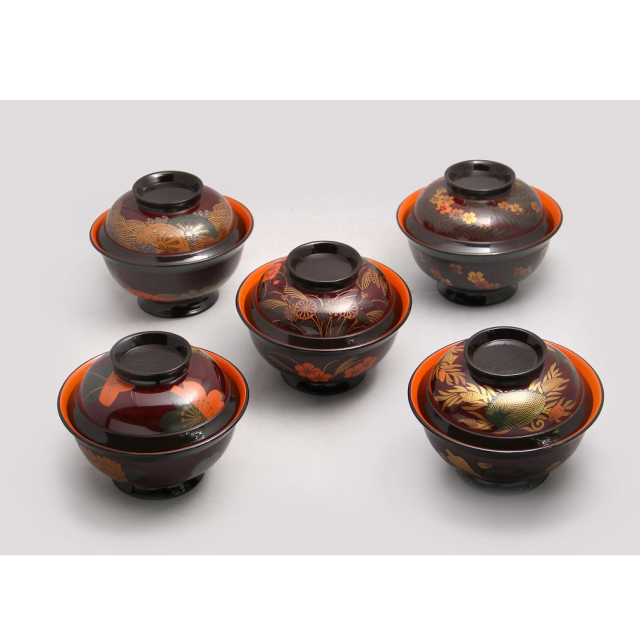 田中 表阿彌 「長寛写根来絵替煮物椀 10客組」 | 京都祇園の古美術、古