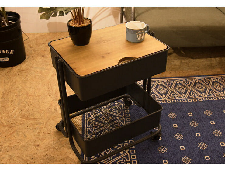 サイドワゴン デスクワゴン 木製 スチール キャビネット デスク