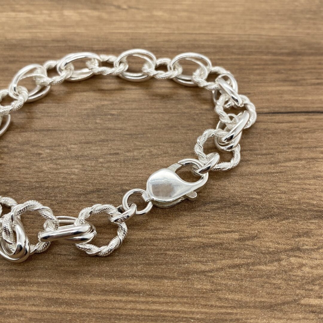 Silver Oval & Round Twist Chain Bracelet - Reginald Davis