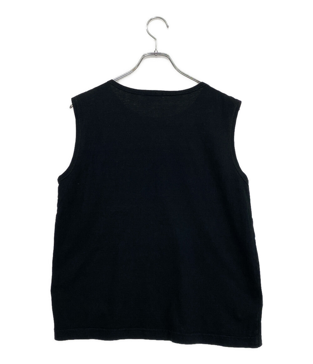 ISSEY MIYAKE MEN タンクトップ 筆タグ プリント ブラック 80s LY12077