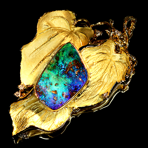 オーストラリア産ボルダーオパール 12.2ct ダイヤモンド イエロー