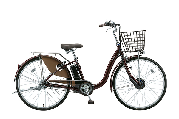 電動アシスト自転車 クリーム色 26インチ 前カゴ付き 電動 自転車 カゴ