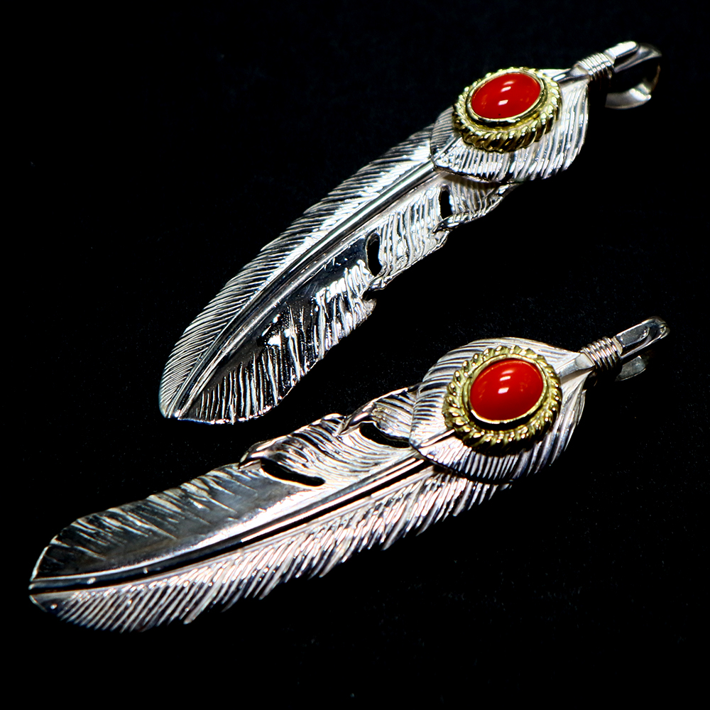 TADY&KING[ORDER ITEM]特大ハートSVフェザー金縄赤珊瑚 特注アイテム