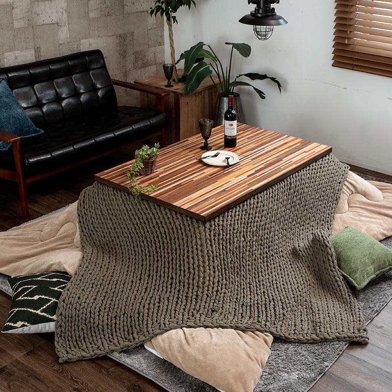 こたつ テーブル 長方形 120×75cm 木製 [96023]【 モザイク ミックス